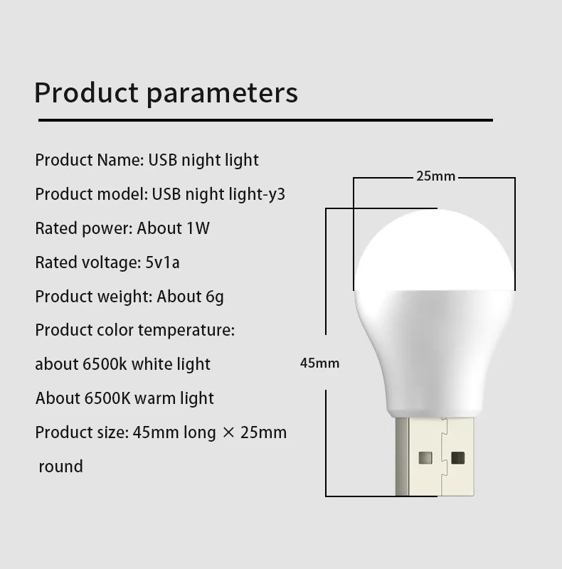 3/2/1PCS Mini USB Plug Lamp Computer Mobile Power Charging USB Small LED Night Light Eye Protection Light 5V 1A USB Gadgets - Image 6