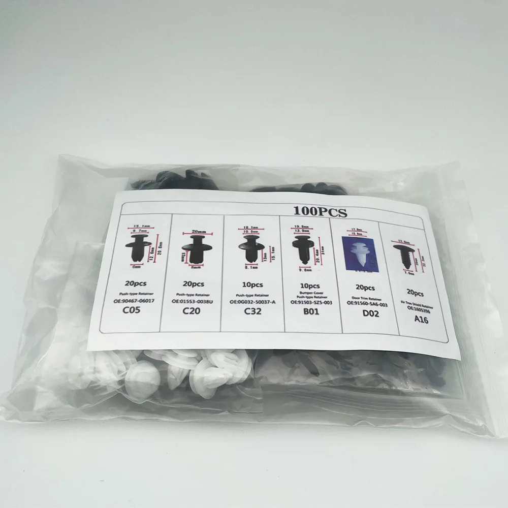 Car Retainer Clips 6 Popular Sizes Fasteners Automotive Plastic Clips Kit Auto Trim Panel Clip Mixed Car Body Bumper Rivet - Image 3