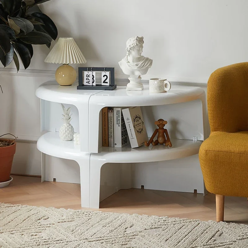 Nordic Circular Coffee Table Creative Small Modern Design Elegant Plastic Coffee Table Living Room Bedroom Mesas Home Furniture - Image 3